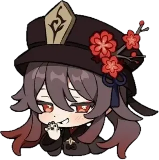 😏 Hu Tao Genshin Impact Anime, Spiel, Kawaii, Süß, Geist telegram sticker