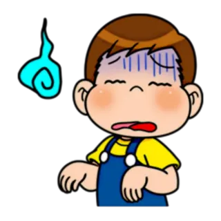 😑 Мультфильм, Тревога, Болен, Нервный, Пот, В стрессе, Уставший whatsapp sticker