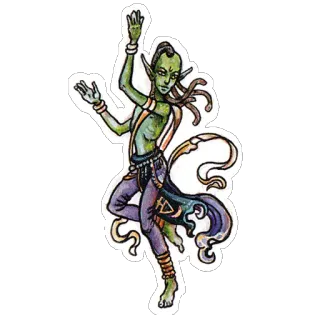 🐍 elfo, magia, fantasía, personaje, dibujo, pegatina telegram sticker