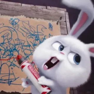 🐇 Snowball The Secret Life of Pets bunny, cartoon, animal, white, rabbit telegram sticker