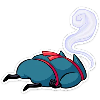 😴 cartoon, character, defeated, exhausted, lying down, cartoon character whatsapp sticker