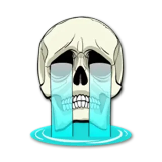 😭 crâne, pleurer, triste, larmes, émotionnel, mélancolie whatsapp sticker