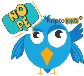 🤩 NOPE птица, нет, синий, мультфильм whatsapp sticker