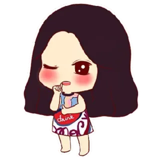 😉 Drink me! 애니메이션 소녀, 음료, 귀여운, 만화, 애니메이션 telegram sticker