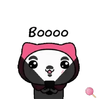 🐱 Boooo fofo, buh, panda, kawaii, desenho animado telegram sticker
