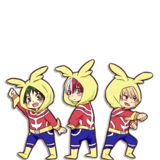 ✌ My Hero Academia anime, characters, My Hero Academia, Izuku Midoriya, Shoto Todoroki, Katsuki Bakugo telegram sticker