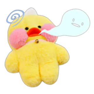 🐣 duck, plush, doll, cartoon, kawaii, cute, exhausted telegram sticker