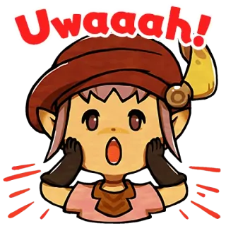 😲 Uwaaah! 漫画, 感嘆, 衝撃, びっくり, アニメ, 怖い, アニメガール telegram sticker