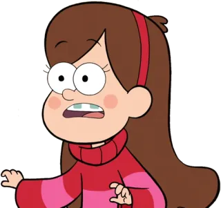 😐 Mabel Pines Gravity Falls カートゥーン, メイベル・パインズ, グラビティフォールズ, キャラクター, アニメ telegram sticker