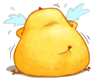 🐤 Desenho animado, Fofo, Amarelo, Pintinho, Asas, Animal whatsapp sticker