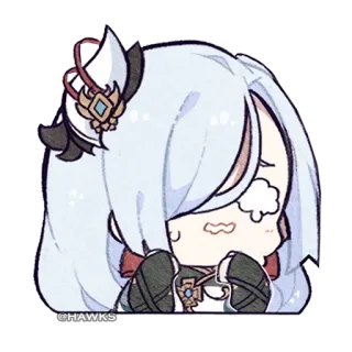 😢 Shenhe Genshin Impact @HAWKS shenhe, genshin impact, anime, character, sticker, cry telegram sticker