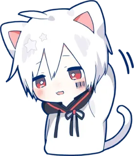 😅 Animé, Chat, Mignon, Kawaii, Autocollant, Dessin animé telegram sticker