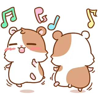 😁 criceto, carino, cartone animato, ballare, musica, kawaii, animale telegram sticker