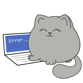 💻 Error... 고양이, 오류, 컴퓨터, 귀여운, 카와이, 인터넷 telegram sticker