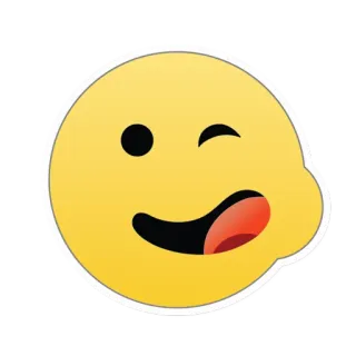 😏 Emoji, Guiño, Sonriente, Cara, Amarillo, Dibujo animado telegram sticker