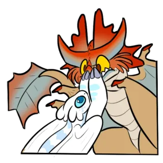 🙆‍♀ dragon, fantaisie, créature, dessin animé, illustration telegram sticker