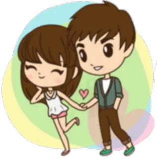 👫 couple, cartoon, love, cute, anime whatsapp sticker