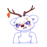 😡 enojado, oso, sticker, dibujos animados, astas, emoji, personaje telegram sticker