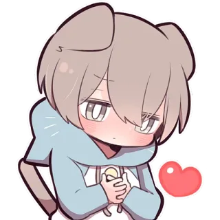 ❤️ アニメ風, かわいい, 可愛い, ハート, 漫画の犬 telegram sticker