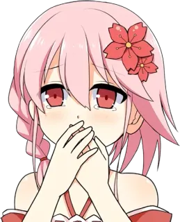 😳 garota anime, chorando, cabelo rosa, olhos vermelhos, triste, lágrimas, fofa whatsapp sticker