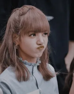 😗 Lisa kpop, chanteuse, femme, visage, expression, mignon telegram sticker