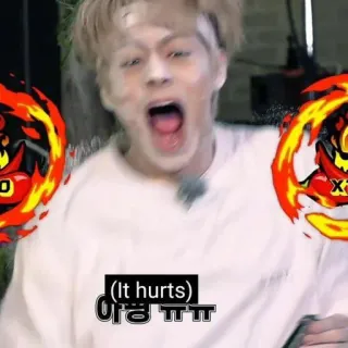 😫 (It hurts) 아 쒸 ㅠㅠ coreano, male, dolore, reazione, espressione telegram sticker