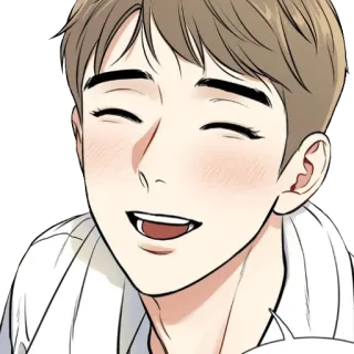 😄 อนิเมะ, การ์ตูน, คน, ยิ้ม, มีความสุข, ผู้ชาย telegram sticker