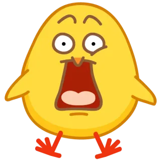 😮 chick, bird, cute, shocked, yellow, cartoon, expression telegram sticker