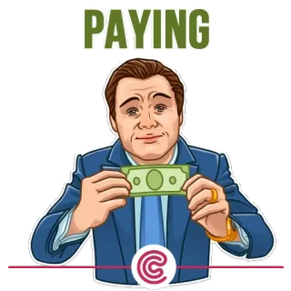 👍 PAYING money, cash, payment, finance, transaction, business whatsapp sticker
