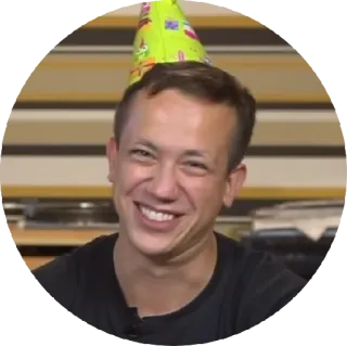 😁 男人, 生日, 派对帽, 微笑, 肖像, 人 telegram sticker