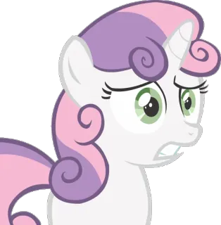 🙀 Sweetie Belle My Little Pony мультфильм, пони, животное, Свити Белль, обеспокоенный, грустный, лошадь, анимированный telegram sticker