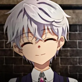 🎱 Anime, Manga, Con trai, Cười, Tóc trắng telegram sticker