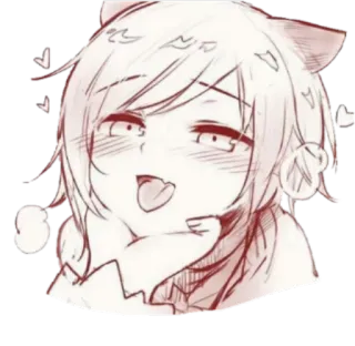 😍 Anime, Orecchie da gatto, Carino, Disegno, Espressione whatsapp sticker