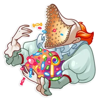 🍬 Pennywise It Chú hề, Đáng sợ, Kinh dị, Pennywise, Stephen King, Quái vật, Kẹo telegram sticker