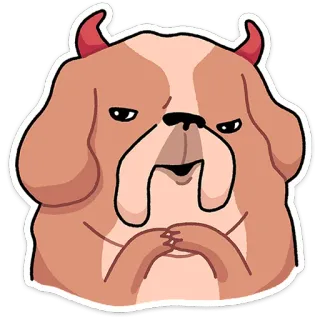 ⭐ chien, diable, dessin animé, animal, animal de compagnie, cornes telegram sticker