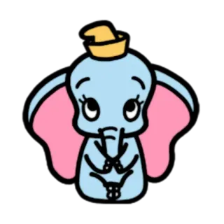 🐘 Dumbo 덤보, 코끼리, 만화, 귀여운, 디즈니, 동물 telegram sticker