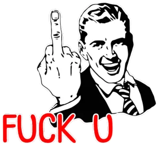 🖕 FUCK U offensant, doigt d'honneur, impoli, geste, insulte telegram sticker