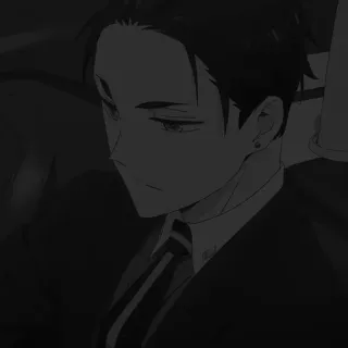 💸 anime, man, dark, suit, serious whatsapp sticker