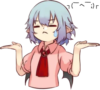 🤷‍♀️ animé, confus, fille, mignon, incertain telegram sticker