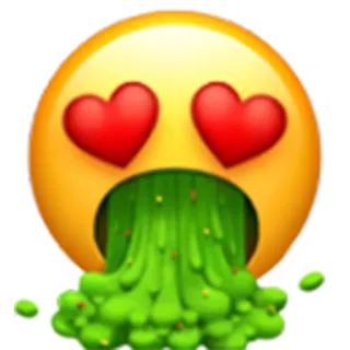 🤮 emoji, love, sick, vomit, gross, cartoon, graphic whatsapp sticker