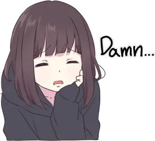🙄 Damn... chica anime, decepción, arrepentimiento, manga, maldita sea telegram sticker