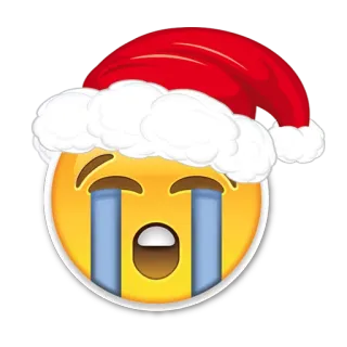 😭 Emoji, Navidad, Triste, Llorando, Sombrero whatsapp sticker