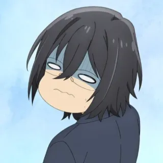 ✏️ anime, preocupado, expresión, gafas, dibujos animados telegram sticker