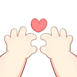💛 tangan, hati, cinta, lucu, ilustrasi, stiker telegram sticker