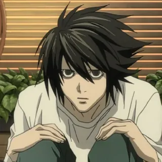 🍎 L Lawliet Death Note Anime, Death Note, Detetive, L, L Lawliet telegram sticker