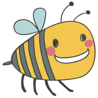 🐝 벌, 동물, 곤충, 귀여운, 만화 telegram sticker