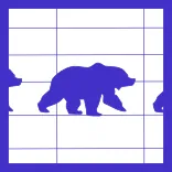 🐻 oso, animal, silueta, mamífero, naturaleza, fauna, cuadrícula whatsapp sticker