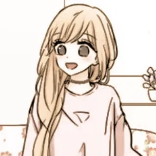 🦊 Anime meisje, Schattig, Blij, Cartoon, Manga telegram sticker