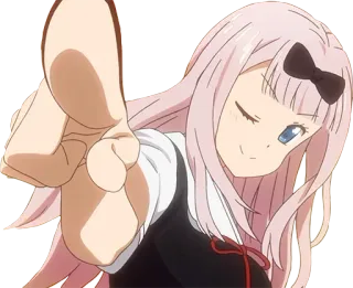 👆 Chika Fujiwara Kaguya-sama: Love Is War Аниме, Чика Фудзивара, Kaguya-sama: Love is War, Указывает telegram sticker