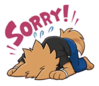 😓 SORRY! maaf, menyesal, kartun, sedih, maaf whatsapp sticker